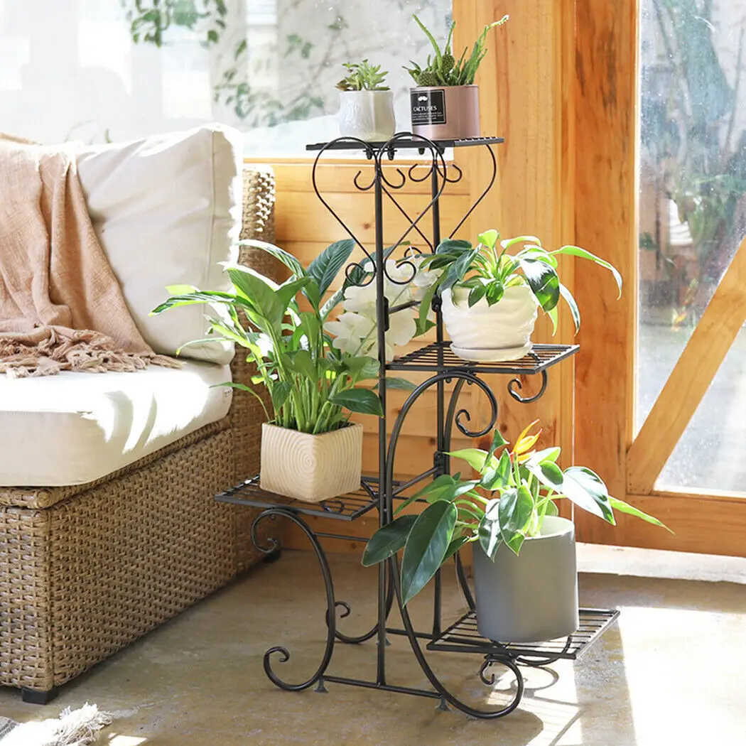 Metal Plant Stand Outdoor Indoor Garden Plant Shelves Pots Holder 4 Tier