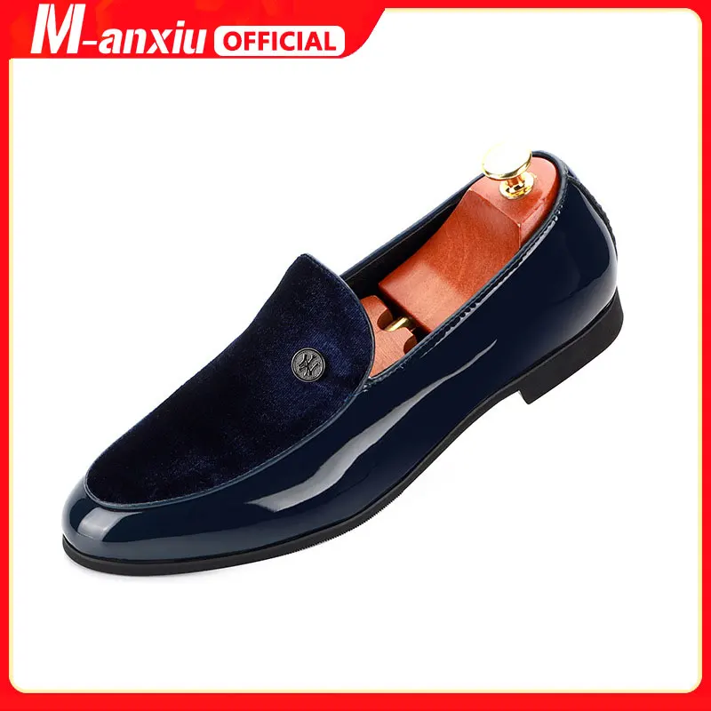 

M-anxiu 2022 Fashion Pointed Toe Dress Shoes Men Loafers Patent Leather Oxford Shoes for Men Formal Mariage Wedding Shoes