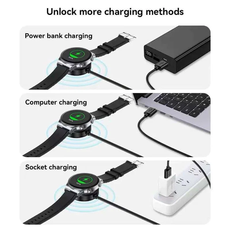 Magnetic Wireless Charger for Smartwatches Compatible with Samsung Galaxy Watch3/4/5/6 Pro/Active1 Type-C/USB Port