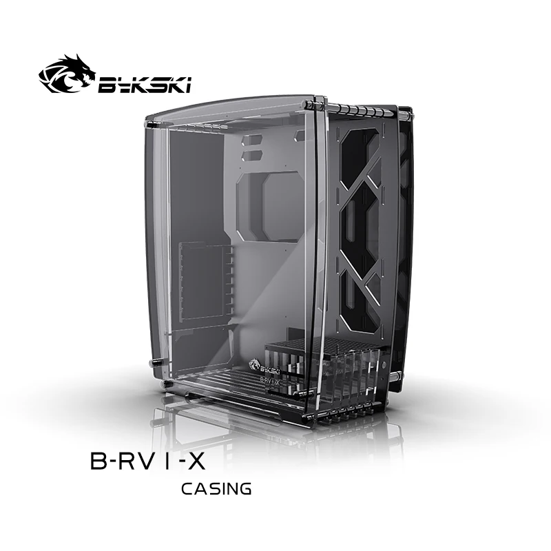 Bykski B-Rv1-X Pc Case Support Mini Itx / Micro Atx / Atx Scheda Madre Desktop Computer Gamer Cabinet Vetro Completamente Trasparente