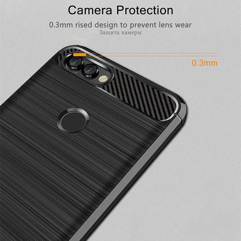 Shockproof Carbon Fiber Brushed Silicone Phone Case