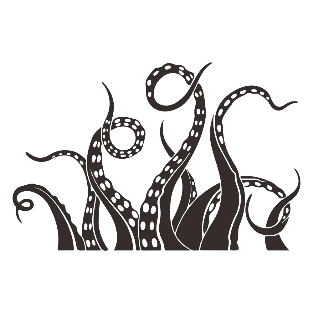 Octopus Toilet Tentacles Wall Decals Decor Sticker Home Decal Black Wall Art Sticker Tentacles Bathroom Decal For Toilet Seat