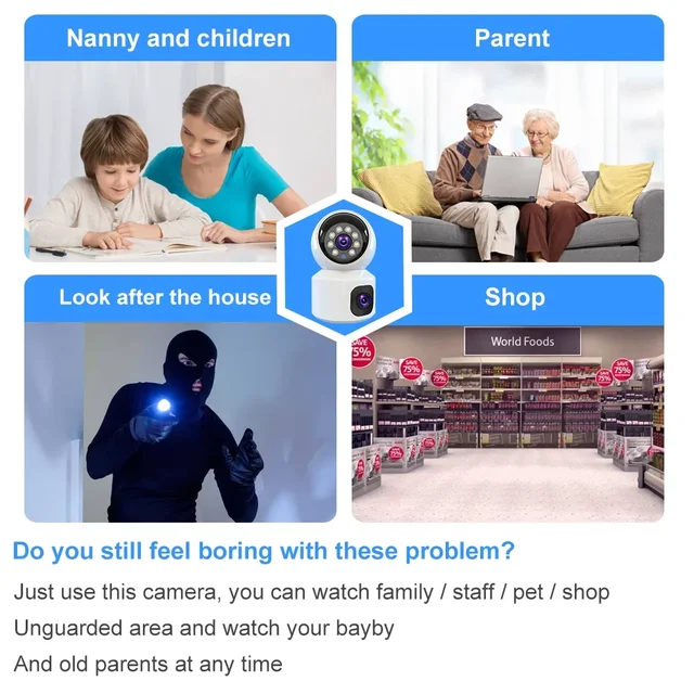 8MP WiFi IP Camera Smart Home Security Camera Baby Pet Monitor Auto Tracking Two-way Audio Wireless PTZ Surveillance Camera 4