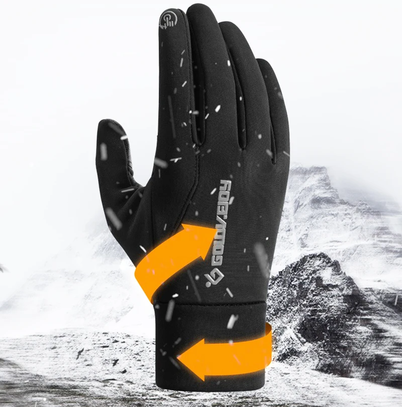 Winter Warm Riding Gloves Outdoor Sports Skiing Cold Touchscreen Padded Non-Slip Electric Motorcycle Gloves Men 3