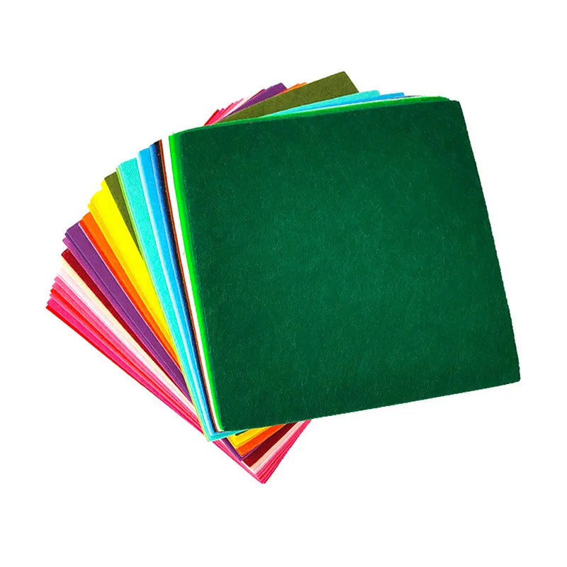 40Pcs 40*40cm Felt Fabric Sheet Approx 16x16 inch Craft Non-woven Fabric Set Mixed Colors 1mm Thick Needlework Sewing DIY