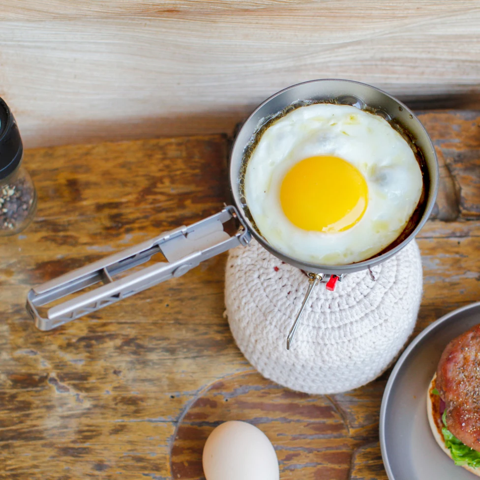 Keith Titanium 122g Ultralight Folding Pans 140ml Fried Steak Cooking Eggs Portable Outdoor Camp Picnic Cooker Ti6032 4