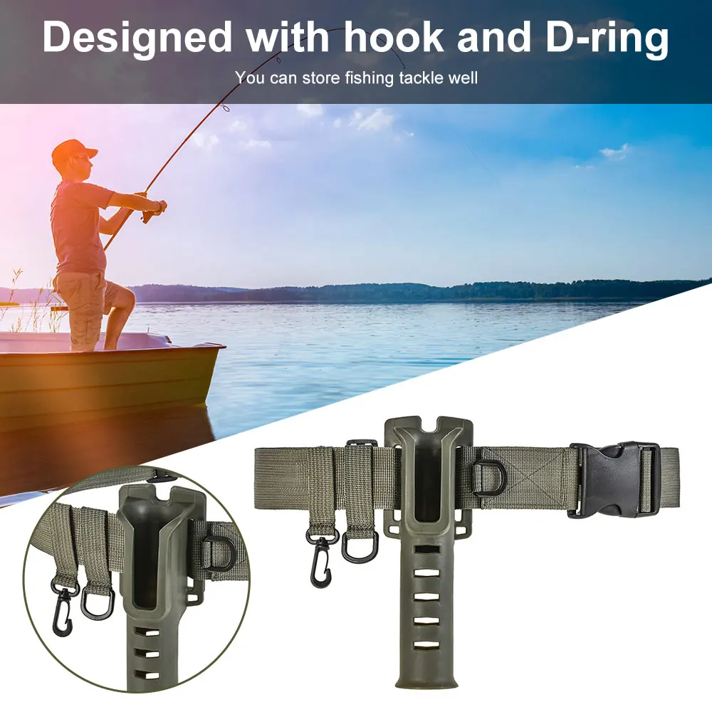 Portable Fishing Belt Rod Holder Fishing Gear Tackles Accessories  Adjustable Waist Fishing Rod Holder Fishing Rod Pole Inserter