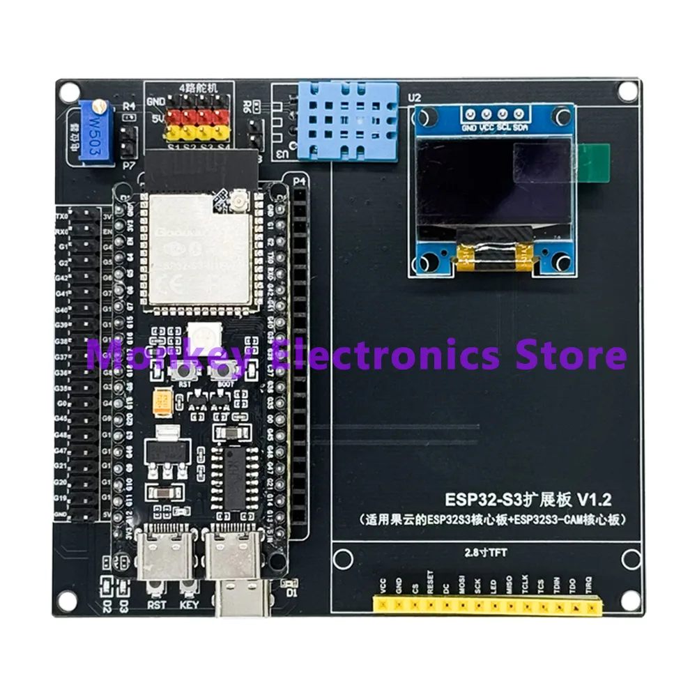 Carte De Développement ESP32-S3 Pour Enceinte Intelligente IA – Micro Double, LEDs RGB, Wi-Fi & Bluetooth 5