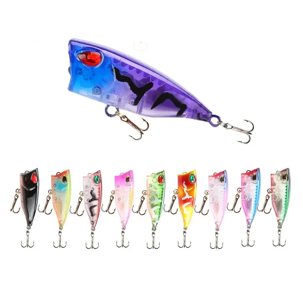 

1Pcs Fishing Lure Popper Artificial Hard Bait 4cm3.3g 3D Eyes Sea Fishing Freshwater Bass Wobblers for Pike Topwater Tackle