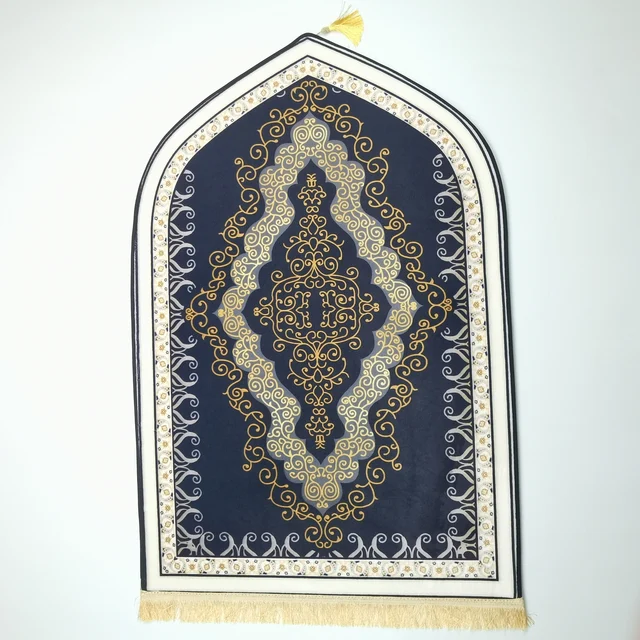 Printed Muslim Prayer Mat Islamic Flannel Rugs Ramadan Gift Prayer Mats Worship Kneel Islam