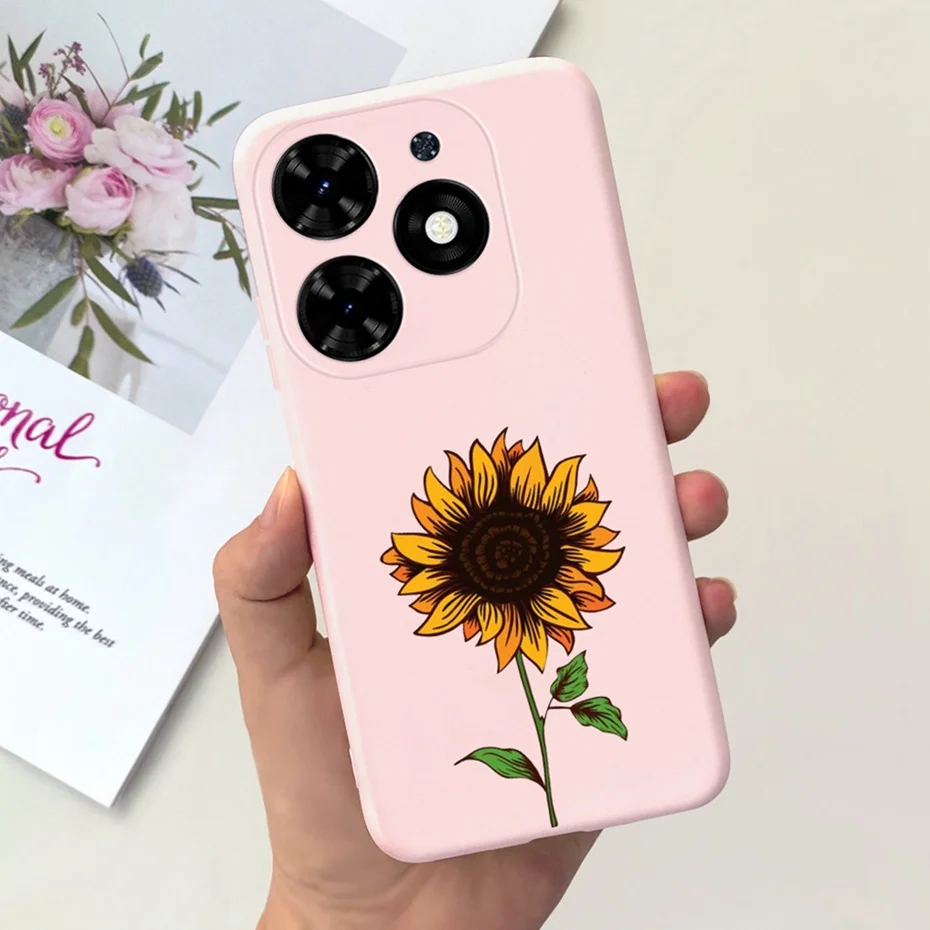 Sunflower Pattern Soft Silicone TPU Jelly Phone Case - Fashionable Protective Bumper Cover