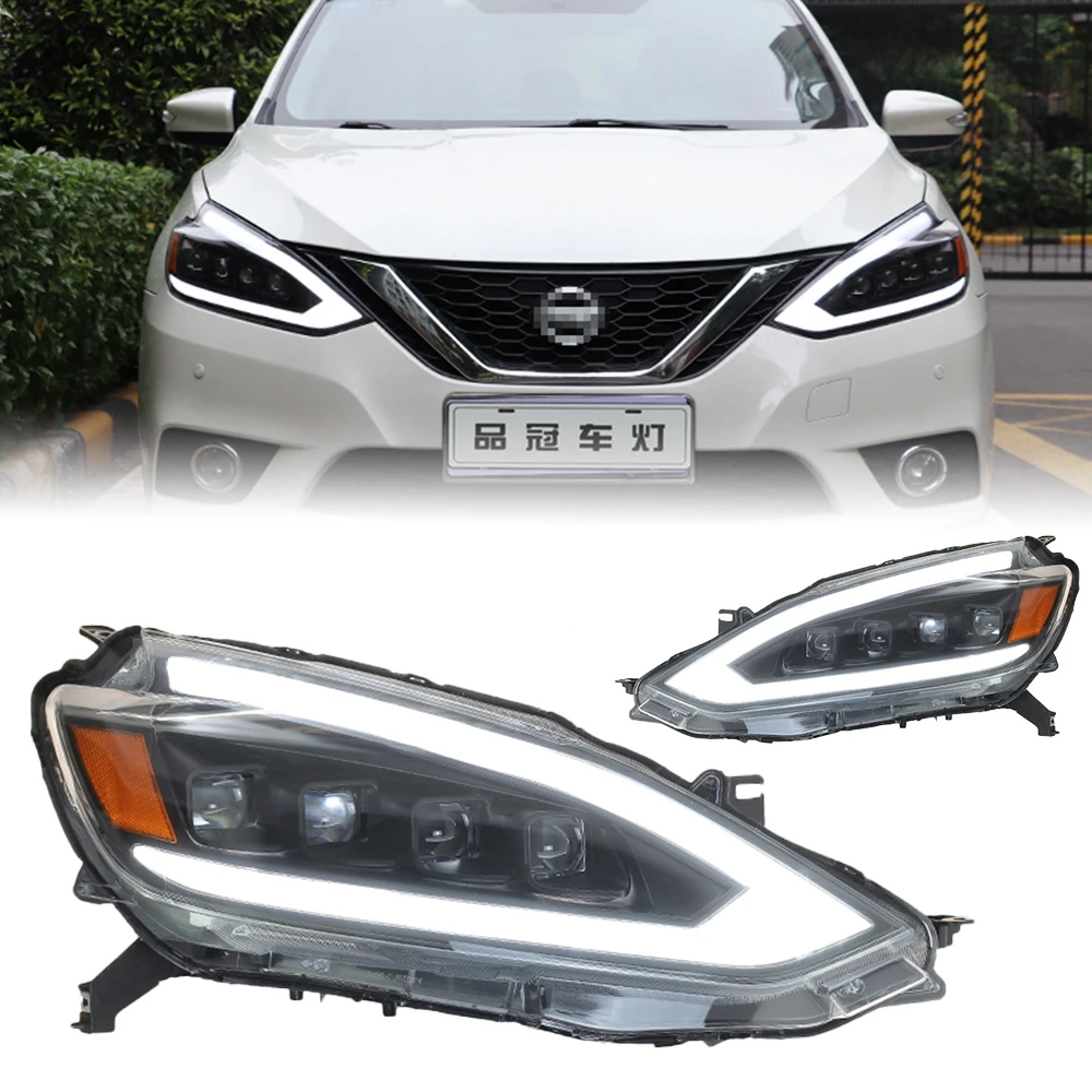 Car For Nissan Sylphy 2016–2019 Sentra Headlights DRL Hella LED Bi Xenon Bulb Fog Lights Car Accessory Head Lamp