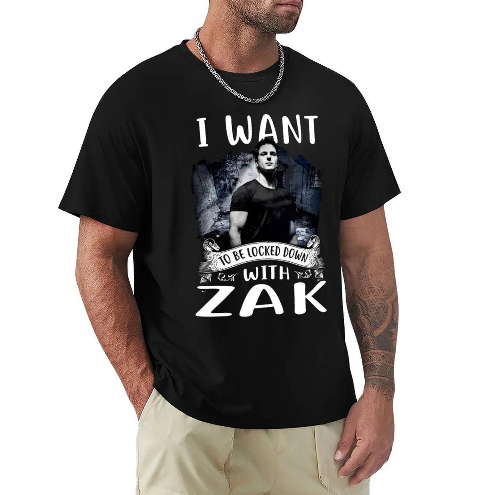 I Want To Be Locked Down With Zak – Ghost Adventures T-Shirt oversized boys whites Men's t-shirt