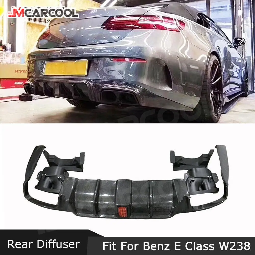 

Carbon Fiber Car Rear Bumper Lip Diffuser with Exhaust Tips for Mercedes Benz E Class W238 E63 AMG Coupe B style 2017-2019