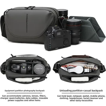 Borsa a tracolla da uomo per fotocamera, portatile, monospalla, per micro-fotocamere e fotocamere digitali reflex, custodia per esterni