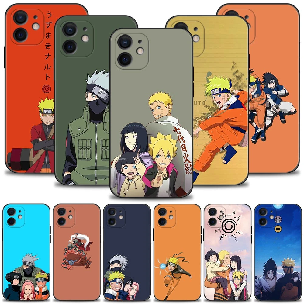 iphone 13 pro max clear case Phone Case for iPhone 13 12 11 pro max XR X 8 7 6 6S plus XS SE 13mini 12mini 5 5sS Cover Silicone Sasuke Uzumaki Naruto Cartoon iphone 13 pro max case leather