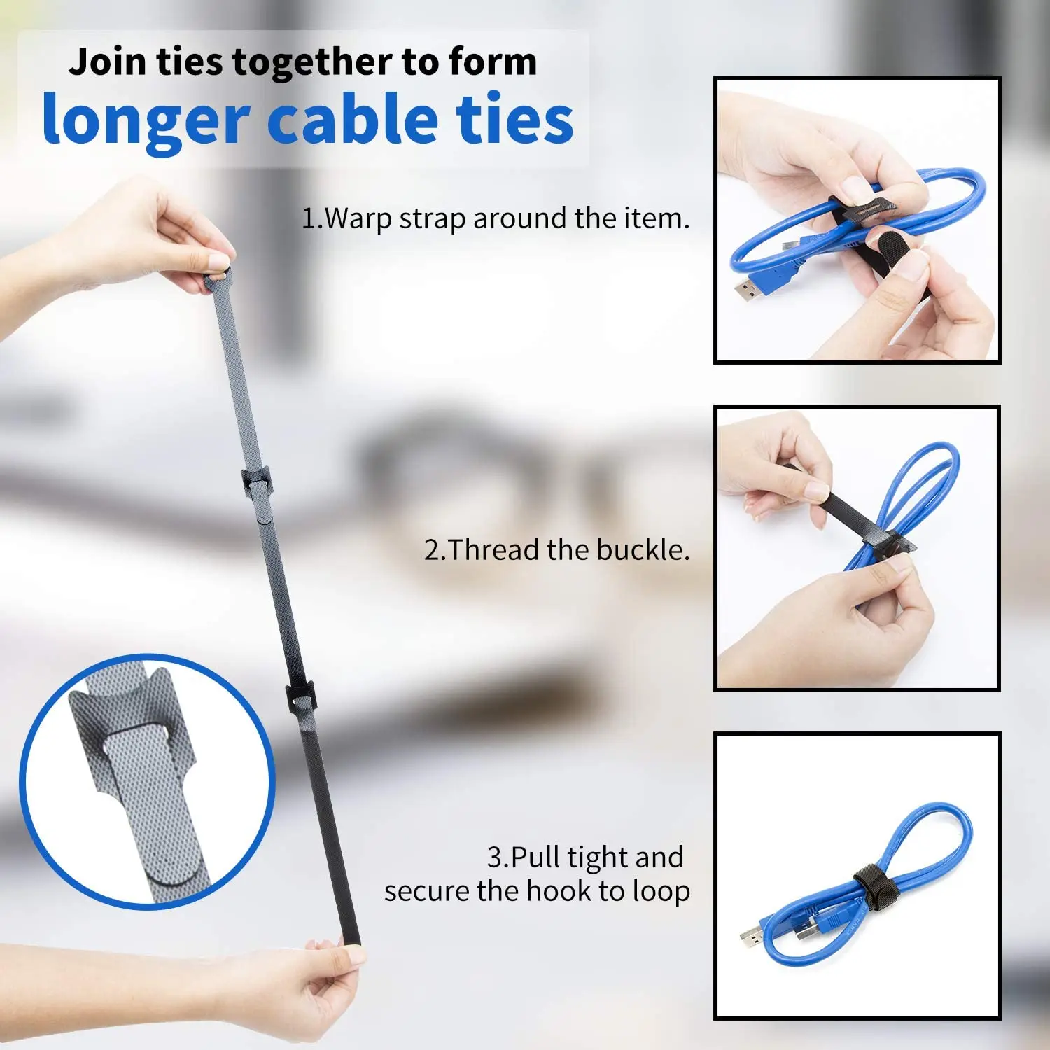 5 X 5 Correas De Silicona Para Cables, Bridas Para Cables, | Cuotas Sin