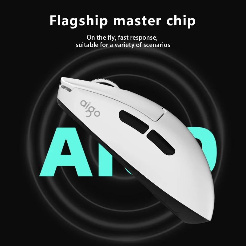 Aigo GM Wireless Bluetooth Wired Tri-Mode Gaming Mouse For Laptop IPad Tablet Notebook Office 2.4G Light And Thin Gaming Mouse wireless mouse,gaming mouse,wired mouse