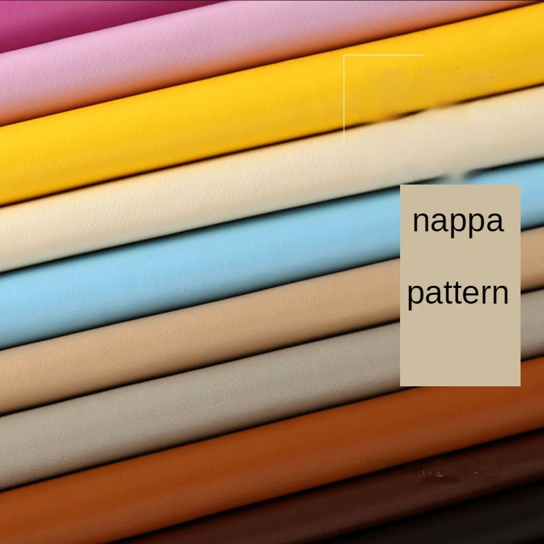 Faux Leather Fabric By The Meter for Upholstery Sofa Covers Soft Bags Sewing Decorative PU Plain Nappa Pattern Black White cloth