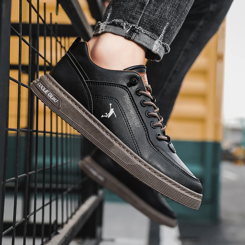 Luxury Men's Shoes Spring Men's Casual Leather Shoes Korean Fashion All-Matching Sports Fashion Shoes Men's White Male Footwear 6