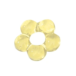 Elegant Mini Glass Flower Charm Pendants for Jewelry Making & DIY Decorations (Yellow)
