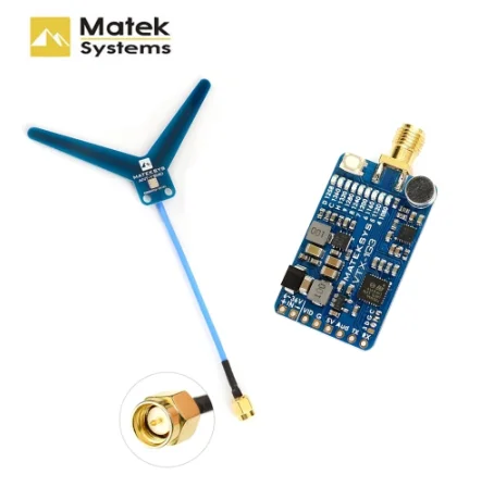MATEKSYS Matek 시스템 FPV 드론 장거리 리시버 비디오 리시버, VRX-1G3-V2 ANT-Y1240 1.2 1.3GHz, 9CH 광대역, 40km