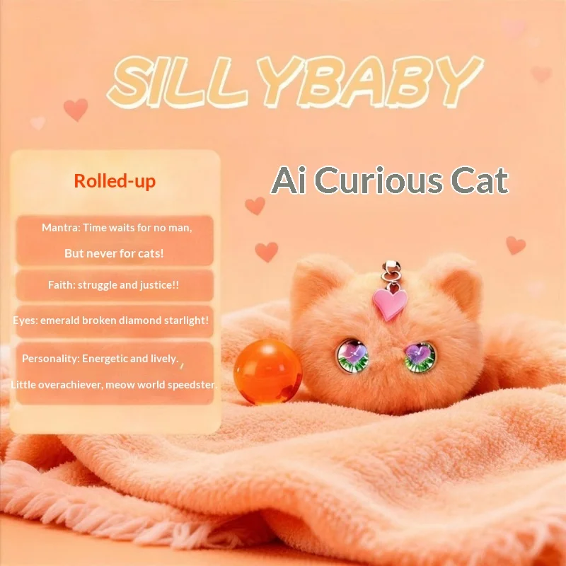 Kids AI Curious Cat Interactive Plush Toy Voice Control Electronic Pet Speech & Emotion Recognition Multi Language Stuffed Doll - Image 4