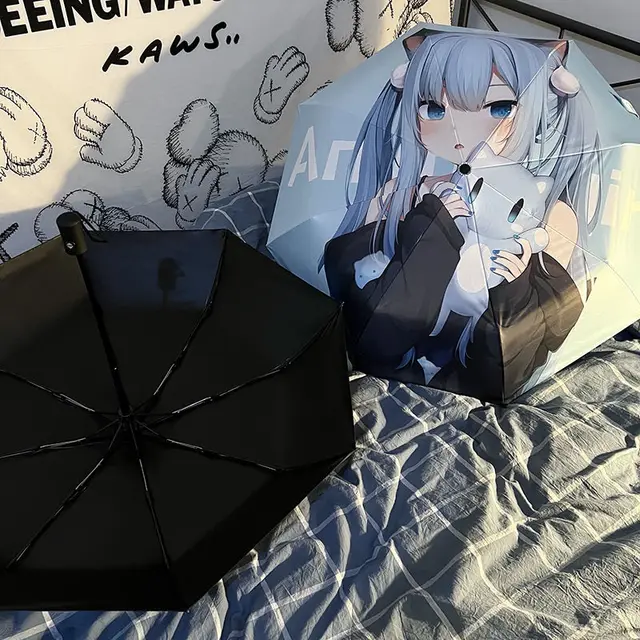 Automatikus Esernyő Kawii Női Napsugárzási Napsólák Elleni Uv Védelem Parasols Diák Rajzfilmek Összecsukható Lányok Ajándék Paragüero - Image 2