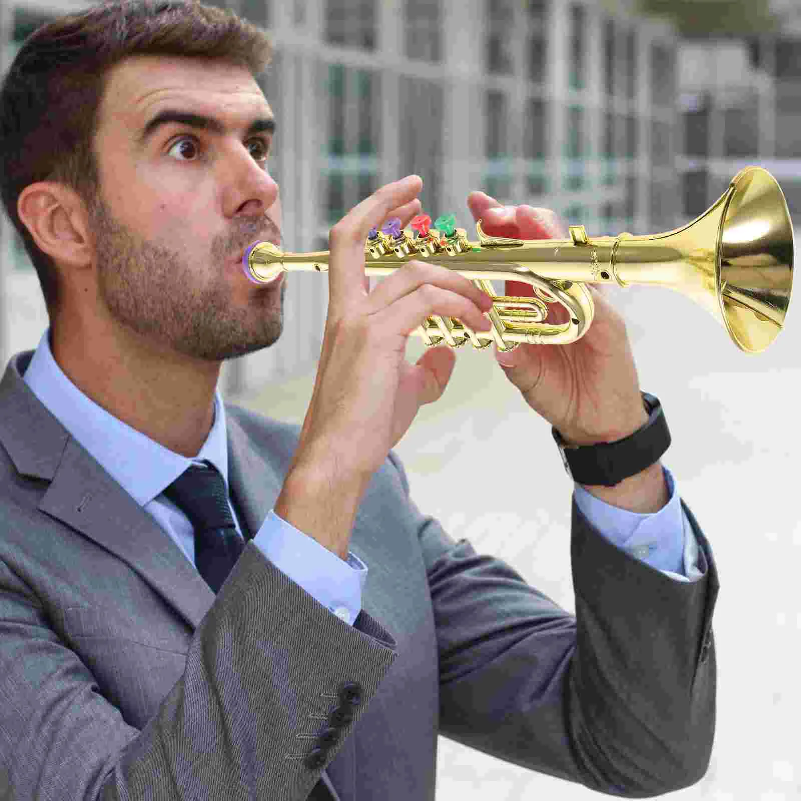 1pc Creative Trumpet Trumpet with Color Buttons Portable for Toddlers Children Kids Beginners