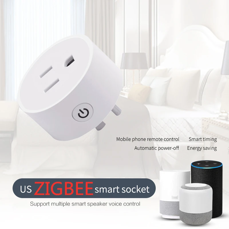 

Умный адаптер для розетки Tuya US ZigBee 15A, умное приложение Smart Life, беспроводной пульт дистанционного управления, Функция домашнего таймера Aleax