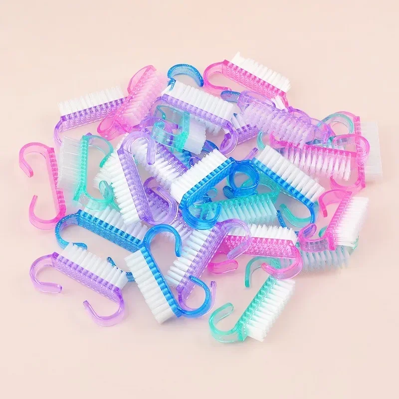 Nail Brushes 50Pcs/Lot Cleaning Colorful Plastic Dust Cleaner Nail Art Manicure Pedicure Powder Soft Remover