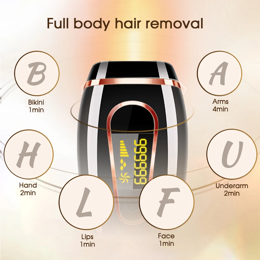 [ZS] 900,000 Flashes 5 Levels Permanent IPL Laser Painless Hair Removal