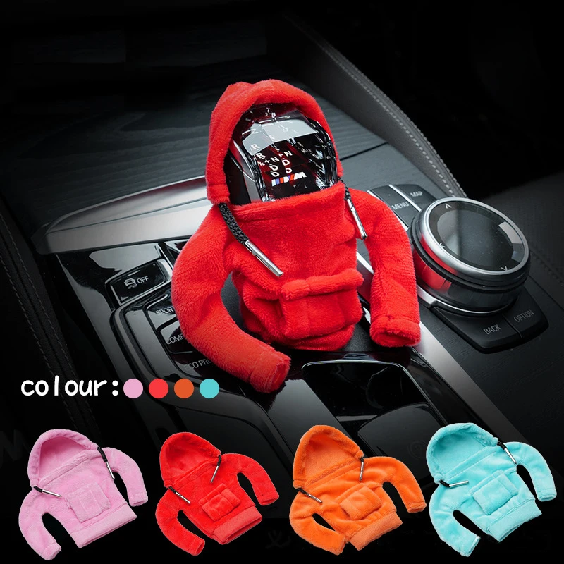 

Fashion Hoodies Car Gear Shift Knob Manual Protection Handle Gear Shift Decor Hoodie Covers Automatic Car Interior Accessories