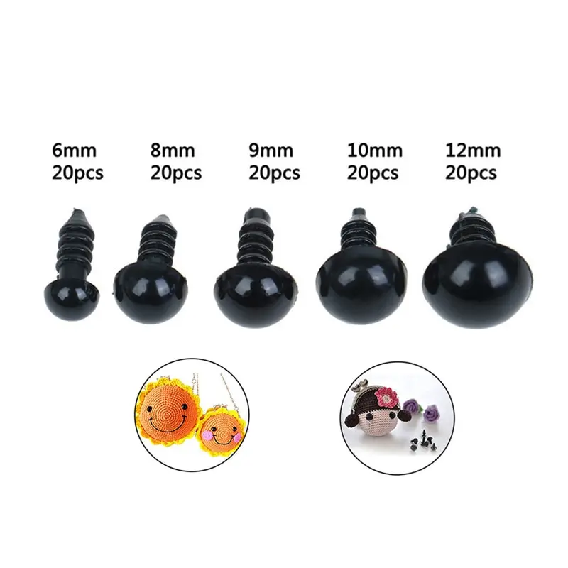 plastic toy eyes 100 Pcs/box Plastic Eye Toy Accessories Screw Eye Plush Doll DIY Eyes G414