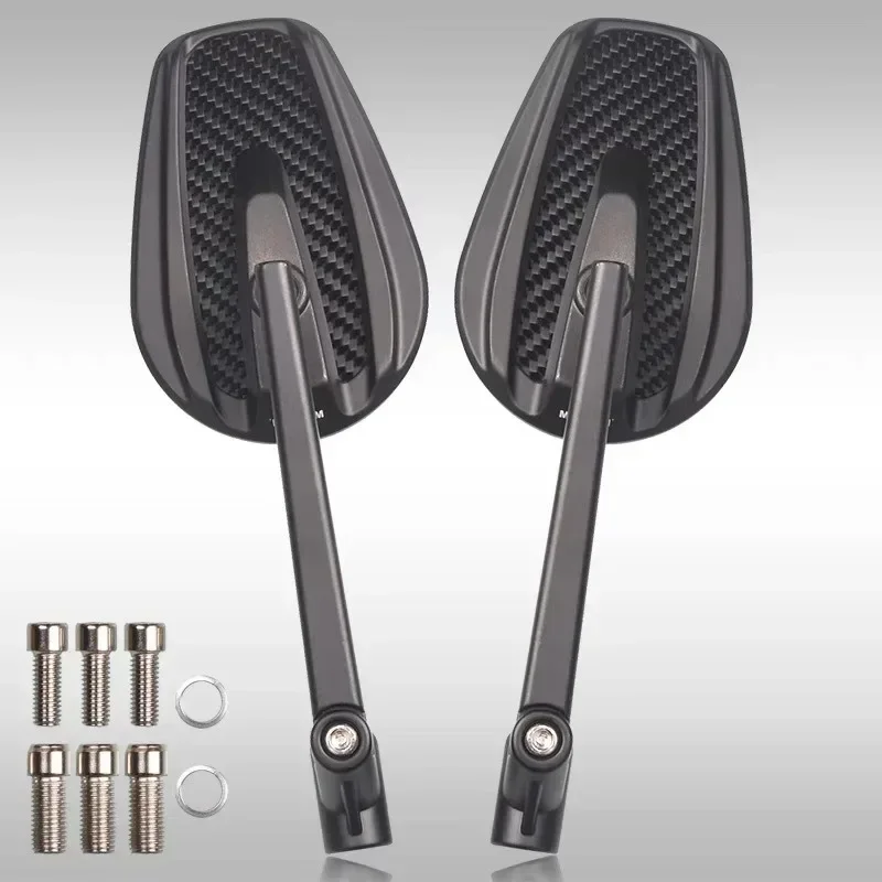 Universal True Carbon Fiber Motorcycle Handlebar Rear View Mirrors Glare Mirror For Honda Yamaha Suzuki Scooter