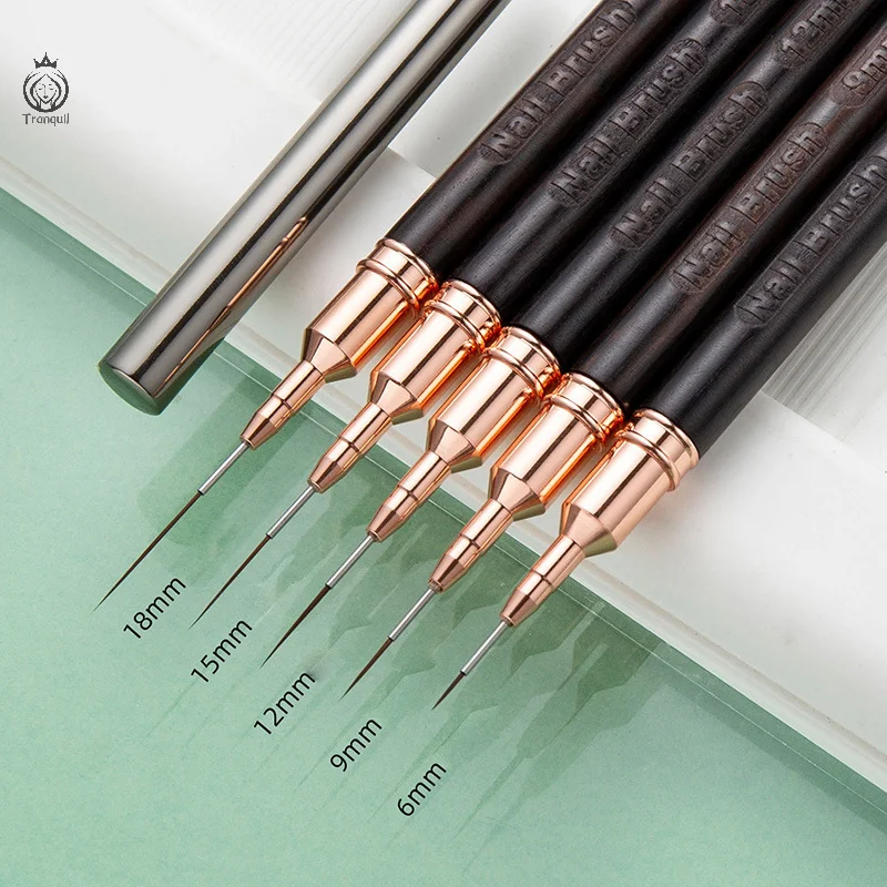 6/9/15/18mm wood Nail Art Needle Tube Wire Drawing Pen Ultra-Fine Wire Drawing Pen Colored Hook Brush