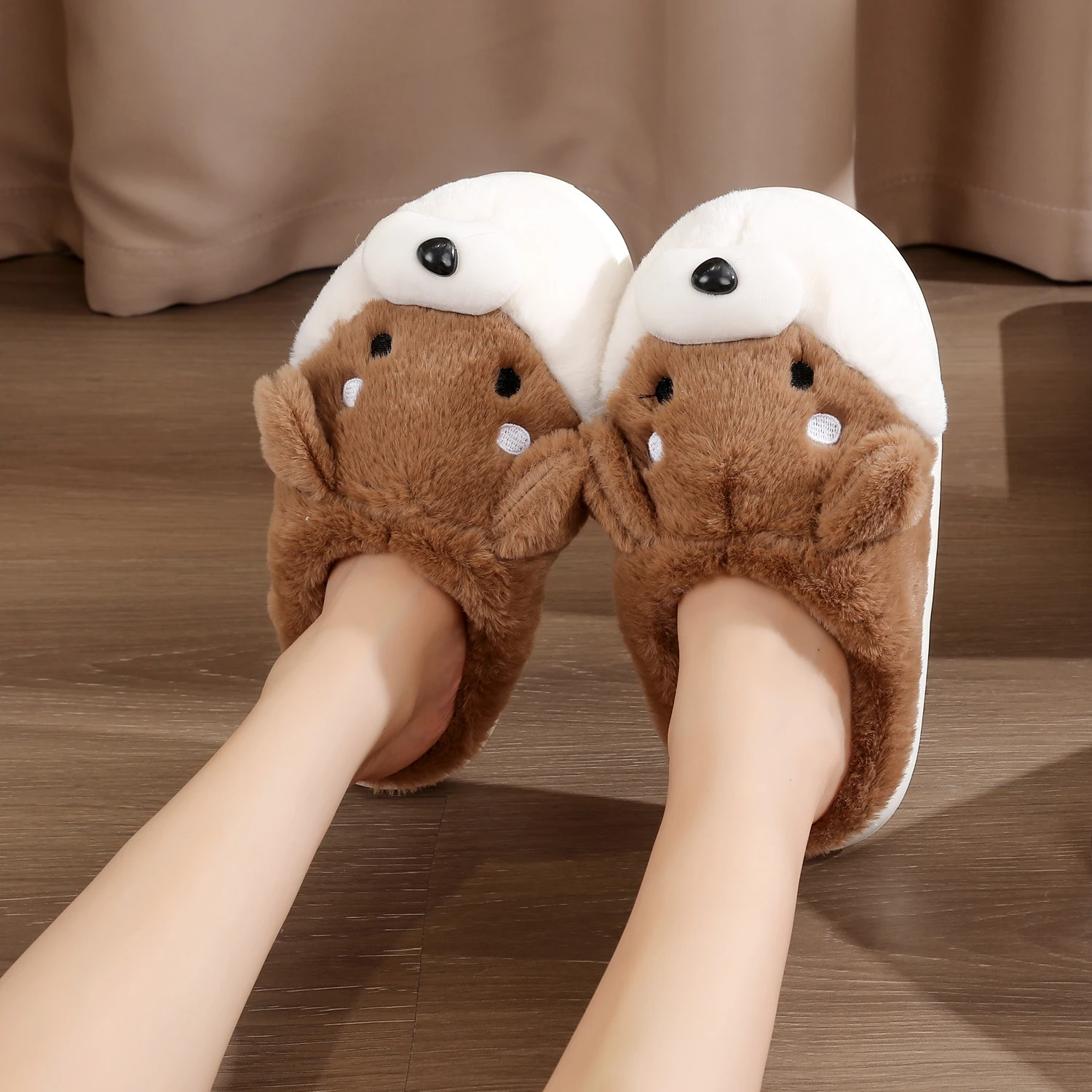 Soft Cute Shiba Inu Dog Slippers Plush Cotton Household Shoes Animal Puppy Couples Home Slippers NEW Man Women Funny Slippers 3