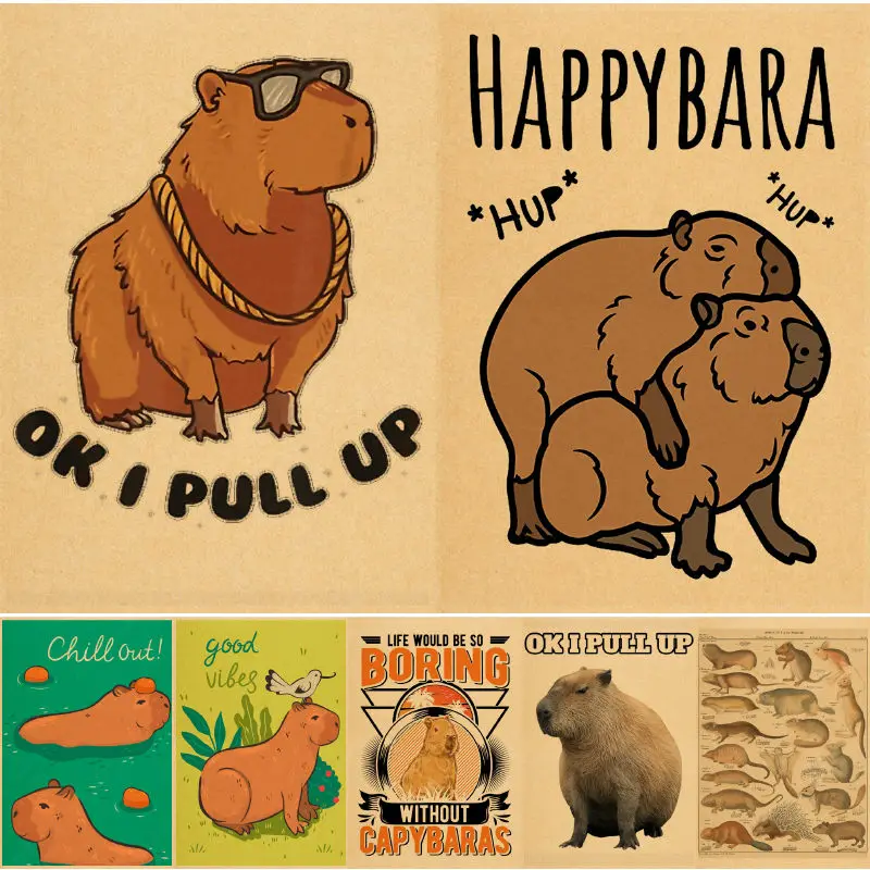 Kawaii Capybara Poster Tiere Poster Und Drucke Moderne Wand Kunst