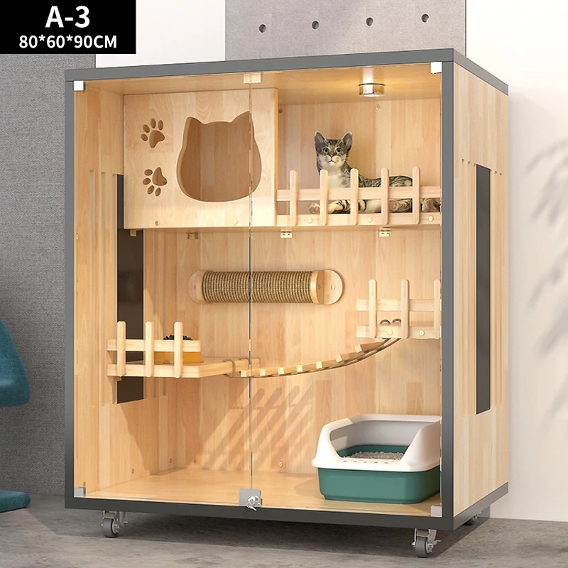 

new product manufacturer hot selling pet cages&houses multi function cat cage large pet furniture solid wood cat villa