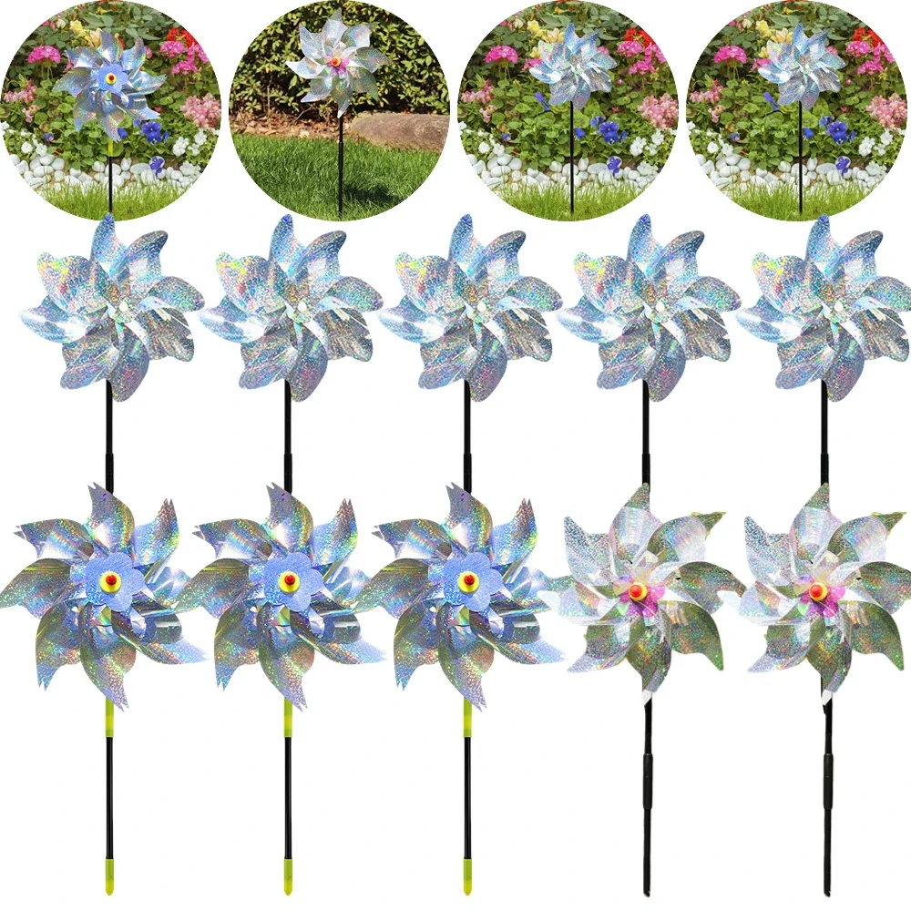 Silver-Anti-Bird-Laser-Windmill-Bird-Repeller-Windmill-Pinwheels ...
