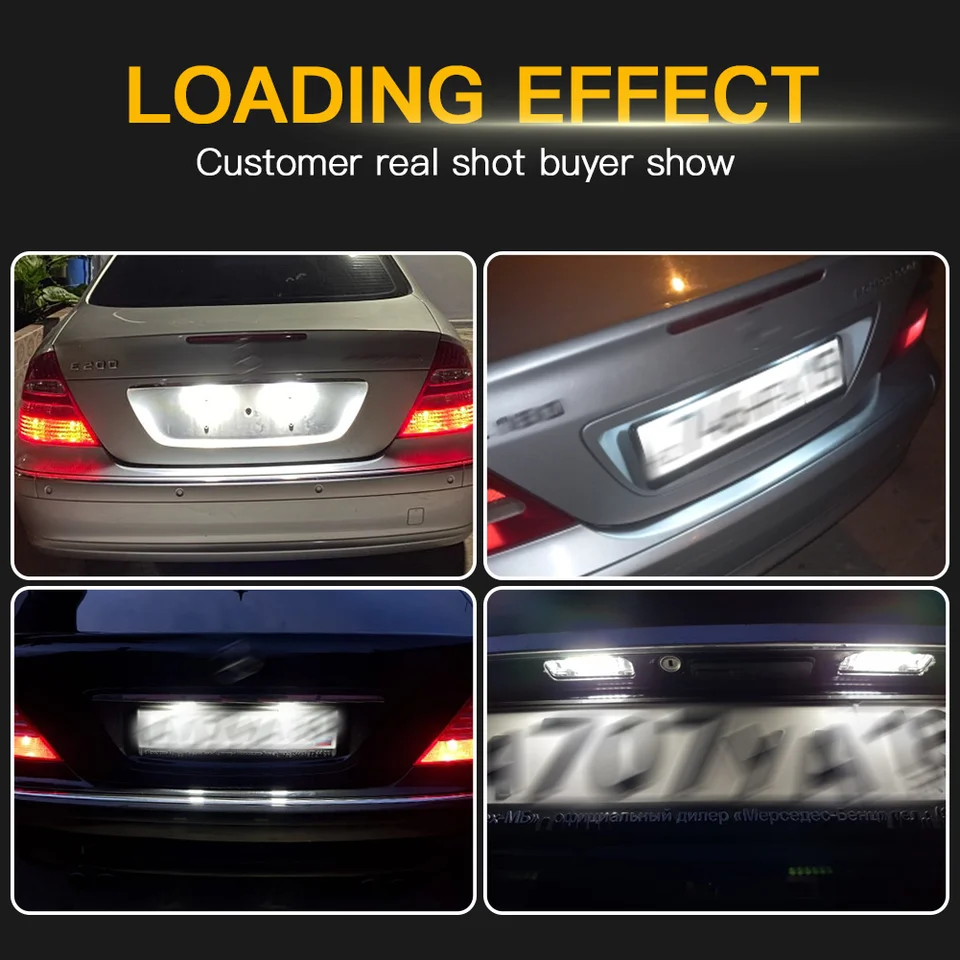 2PCS 12V 18 SMD Voiture Lampe De Plaque D'immatriculation LED Lampe De