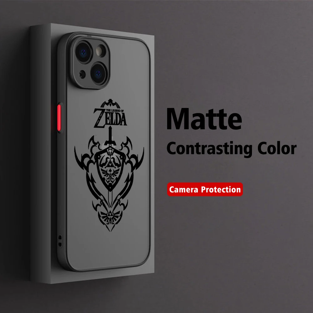 thumbnail image 1 of Funda de teléfono de Zeldas Legends, cubierta trasera transparente mate para iPhone 15, 14, 13, 12, 11, Mini Pro Max, X, XR, XSMax, 7, 8 Plus, 1 of 5
