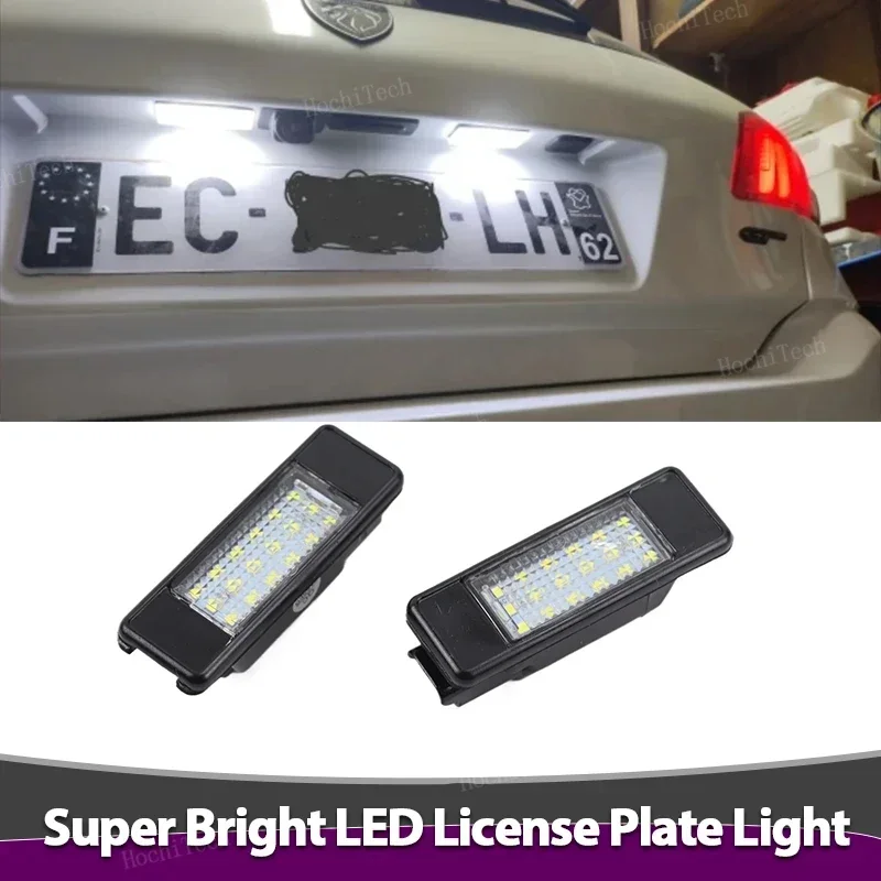 TECTICO LED License Plate Light Canbus SMD 6000K Xenon White Car License Plate Number Plate Light Compatible with Peugeot 106 207 307 308 406 407 408 C2 C3 C4 C6 C8, 2 Pieces
