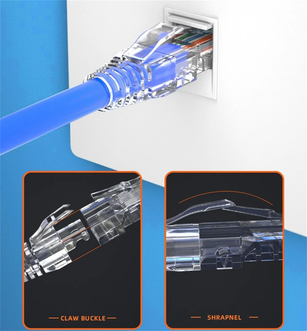Ethernet Cable Cover 100Pcs/Set Colorful Clear RJ45 Standard Ethernet Network Cable Strain Relief Boots Cable Connector Plug Covers CAT5 CAT6