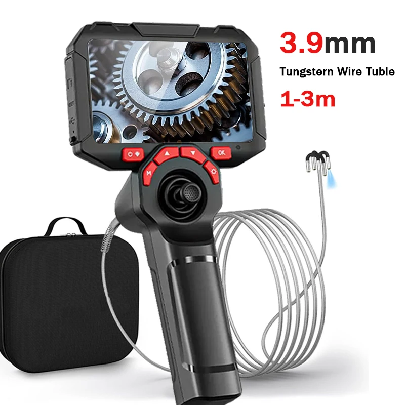 4.5inch Joystick Omnidirectional 360 ° Rotation Industrial Endoscope 3.9mm Lens For Car Air Pipeline 1080P HD Camera 1