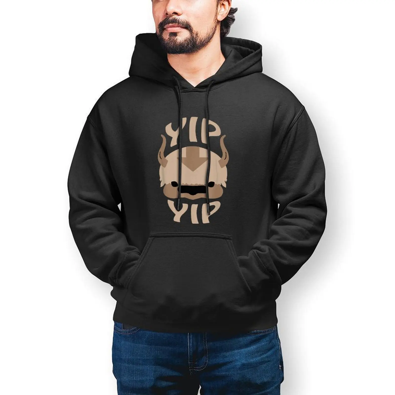 

Yip Appa Streetwear Hoodies Spring Cute Animal Print Modern Pullover Hoodie Men Oversized Loose Custom DIY Cotton Sweatshirts