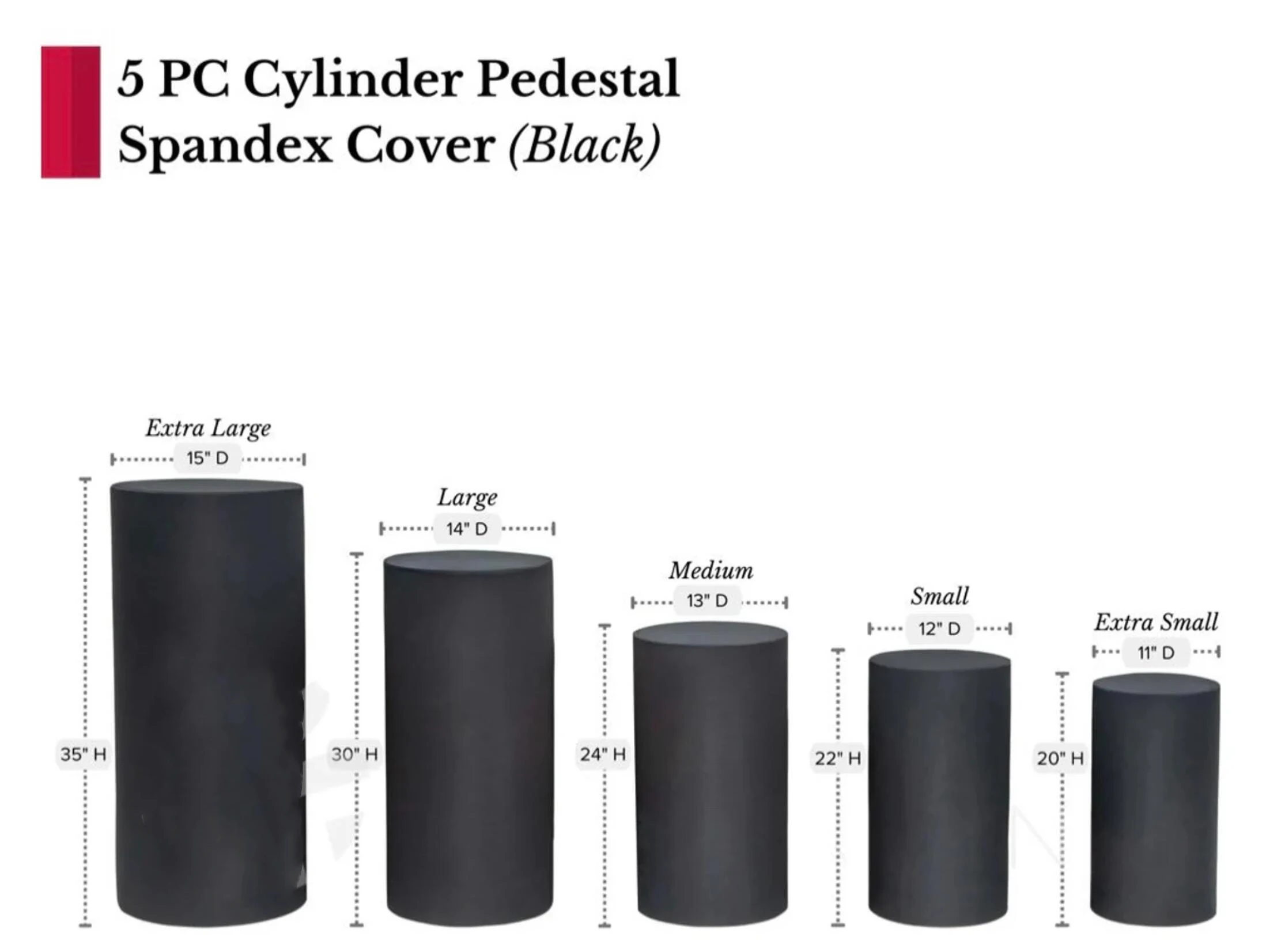 5PS photo backdrop Stretch Fabric Cylinder Cover Set for Pedestal Plinths Pink White Black Elastic Photography Background Covers