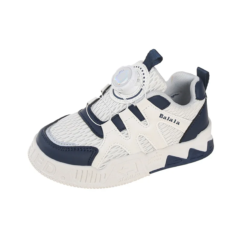 Kids Autumn Sneakers New Baby Boys Girls Sports Flat Shoes Children Rotating Buckle Mesh Patchwork Breathable Running Trainers kids summer sneakers new baby boys girls sports shoes children rotating buckle mesh rubber sole breathable running trainers