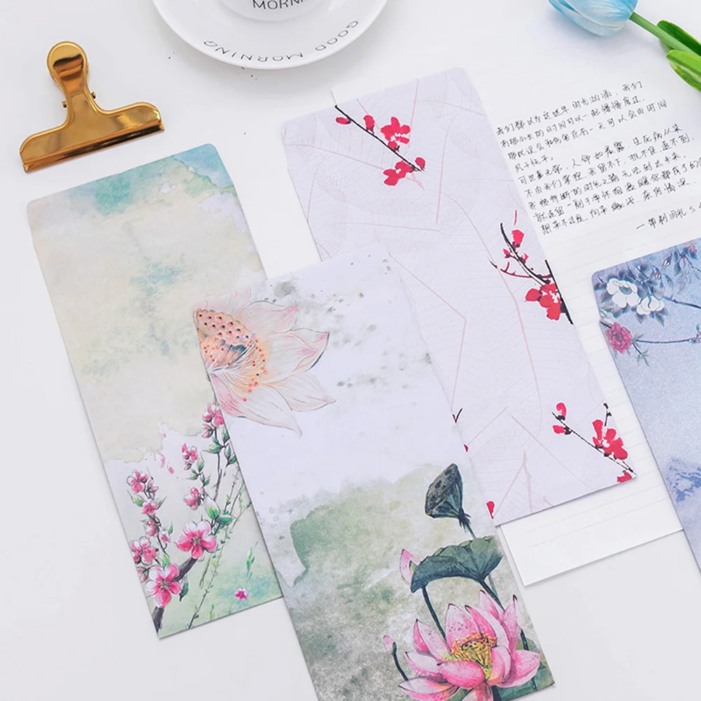 20Pcs Envelope Money Card Holder Greeting Cards Vintage Romantic Letter Beautiful Flower Pattern Gift Envelope kraft paper envelopes mailing envelopes gift card envelopes