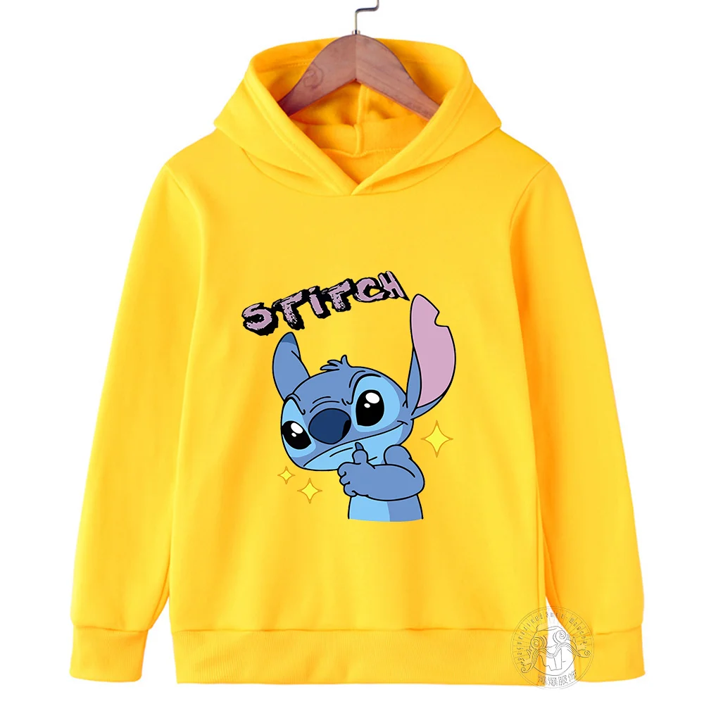 

Children's spring outing Disney Stitch children's hoodie 3-14 years old street fashion boys and girls pullover outdoor sports